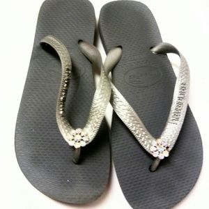 Havaianas Women's Slim Flip Flop Grey/Silver 6-7